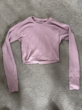 lululemon athletica Mauve-Pink Long Sleeve Cropped Tee